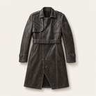 Mingstreet ASC launch still-life | PERSONSOUL | Distressed Calfskin Leather Trench Coat | Black | ready_now_uncrumpled_replacement