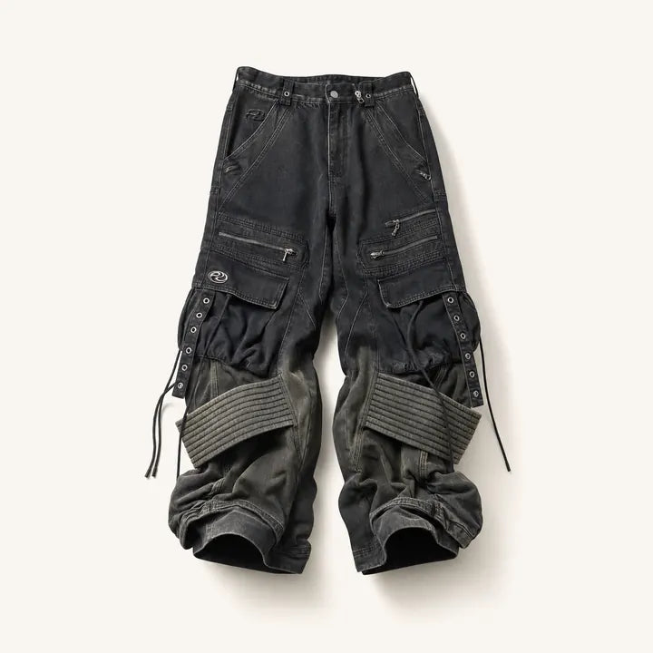 Mingstreet ASC launch still-life | PERSONSOUL | Gradient Washed Cargo Jeans | Black | ready_now_existing_asset