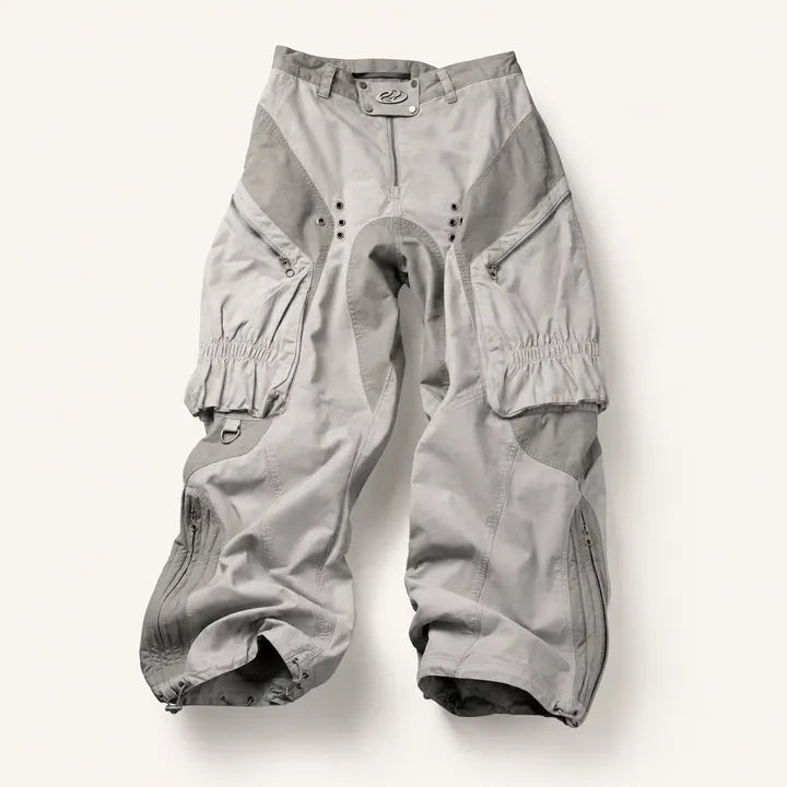 Mingstreet ASC launch still-life | PERSONSOUL | Panelled Cotton Cargo Pants | Gray | ready_now_existing_asset