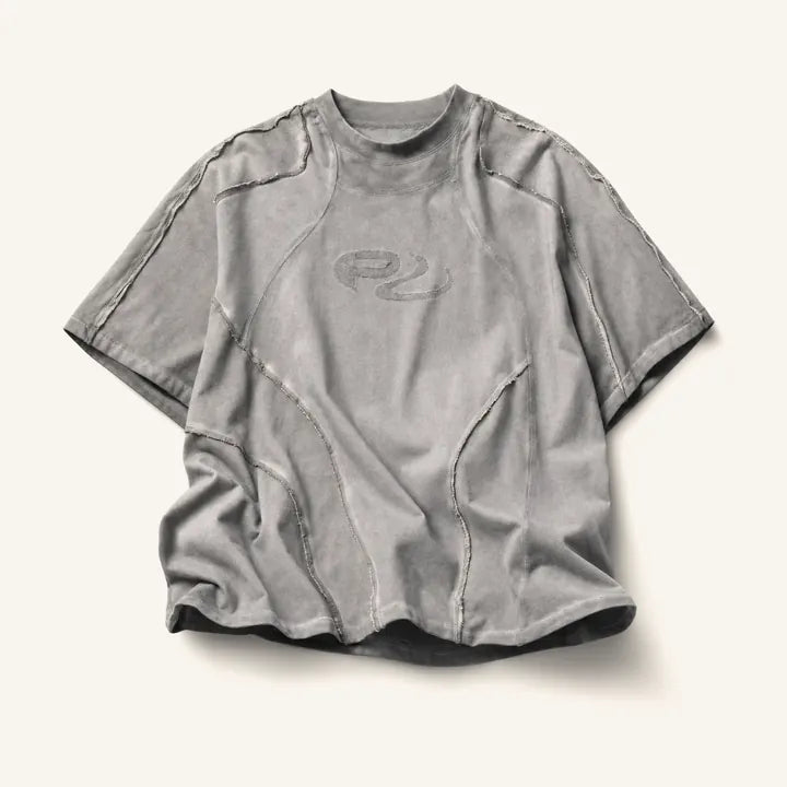 Mingstreet ASC launch still-life | PERSONSOUL | Deconstructed Distressed Cotton T Shirt | Gray | ready_now_existing_asset