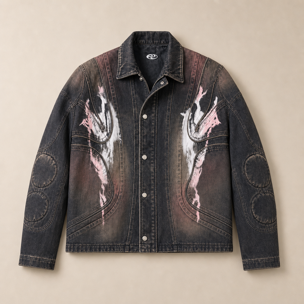 Mingstreet ASC launch still-life | PERSONSOUL | Gradient Paneled Denim Moto Jacket | Gray | ready_now_uncrumpled_replacement