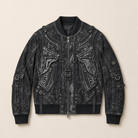 Mingstreet ASC launch still-life | PERSONSOUL | Faded Ink Splash Denim Bomber | Black | ready_now_uncrumpled_replacement