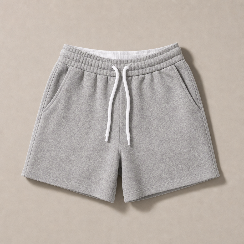 Mingstreet ASC launch still-life | RARELY ALIKE | Cotton Drawstring Sweat Shorts | Gray | generated_missing_still_life_expansion