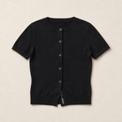 Mingstreet ASC launch still-life | RARELY ALIKE | Pure Wool Short Sleeve Cardigan | Black | generated_missing_still_life_expansion