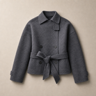 Mingstreet ASC launch still-life | RARELY ALIKE | Belted Double Breasted Short Wool Coat | Gray | generated_missing_still_life_expansion