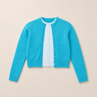 Mingstreet ASC launch still-life | RARELY ALIKE | Wool Color Block Layered Cardigan | Blue | generated_missing_still_life_expansion