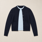 Mingstreet ASC launch still-life | RARELY ALIKE | Wool Color Block Layered Cardigan | Navy Blue | generated_missing_still_life_expansion