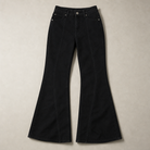 Mingstreet ASC launch still-life | RARELY ALIKE | Curved Seam Denim Flare Jeans | Black | generated_missing_still_life_expansion