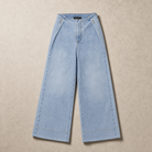 Mingstreet ASC launch still-life | RARELY ALIKE | Irregular Waist Wide Leg Jeans | Sky Blue | generated_missing_still_life_expansion