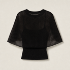 Mingstreet ASC launch still-life | RARELY ALIKE | Sheer Knit Cape Camisole Set | Black | generated_missing_still_life_expansion