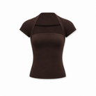 Mingstreet ASC launch still-life | RARELY ALIKE | Modal Mock Two Piece T Shirt | Brown | generated_extra_ready_product_colorway