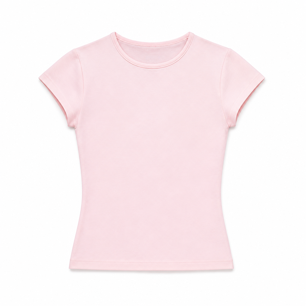 Mingstreet ASC launch still-life | RARELY ALIKE | Hourglass Cotton Crew Neck T Shirt | Pink | generated_extra_ready_product_colorway