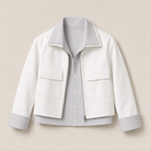 Mingstreet ASC launch still-life | RARELY ALIKE | Striped Mock Layer Cropped Jacket | White | ready_now_uncrumpled_replacement