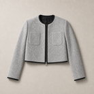 Mingstreet ASC launch still-life | RARELY ALIKE | Silver Sequin Tweed Cropped Jacket | Silver | ready_now_uncrumpled_replacement