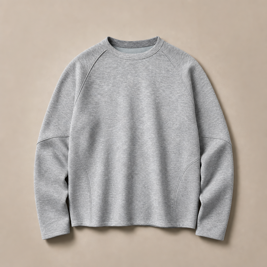 Mingstreet ASC launch still-life | JCAESAR STUDIO | Structural Seam Viscose Sweatshirt | Dark Gray | generated_missing_still_life_expansion