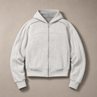 Mingstreet ASC launch still-life | JCAESAR STUDIO | Arch Panel Zip Up Hoodie | Light Gray | generated_missing_still_life_expansion