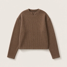 Mingstreet ASC launch still-life | JCAESAR STUDIO | Cropped V Neck Jacquard Sweatshirt | Brown | ready_now_uncrumpled_replacement