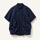 Mingstreet ASC launch still-life | JCAESAR STUDIO | Ruched Jacquard Stand Collar Shirt | Navy | ready_now_existing_asset