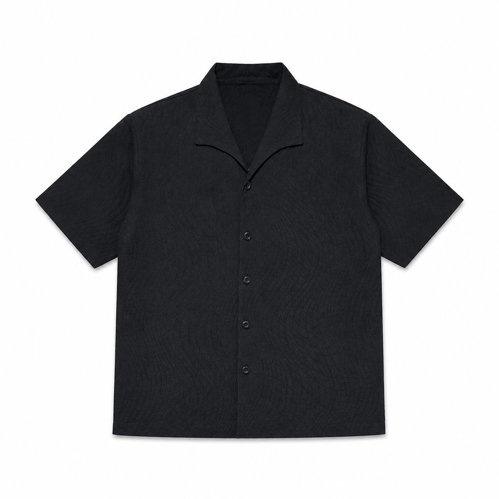 Mingstreet ASC launch still-life | JCAESAR STUDIO | Seagull Collar Leaf Jacquard Shirt | Black | generated_extra_ready_product_colorway
