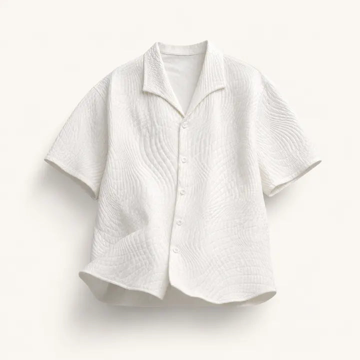 Mingstreet ASC launch still-life | JCAESAR STUDIO | Seagull Collar Leaf Jacquard Shirt | White | ready_now_existing_asset