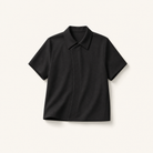 Mingstreet ASC launch still-life | JCAESAR STUDIO | Asymmetric Concealed Button Short Sleeve Shirt | Black | ready_now_existing_asset