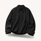 Mingstreet ASC launch still-life | JCAESAR STUDIO | Striped Pleated Pointed Collar Shirt | Black | ready_now_existing_asset