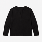 Mingstreet ASC launch still-life | JCAESAR STUDIO | Half Zip Lyocell Blend Long Sleeve Top | Black | generated_extra_ready_product_colorway