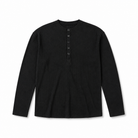Mingstreet ASC launch still-life | JCAESAR STUDIO | Long Sleeve Rayon Blend Henley | Black | generated_extra_ready_product_colorway
