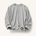 Mingstreet ASC launch still-life | JCAESAR STUDIO | Long Sleeve Rayon Blend Henley | Light Gray | ready_now_existing_asset