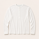 Mingstreet ASC launch still-life | JCAESAR STUDIO | Long Sleeve Rayon Blend Henley | White | generated_extra_ready_product_colorway