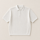 Mingstreet ASC launch still-life | JCAESAR STUDIO | Pointelle Ribbed Cotton Polo | White | ready_now_uncrumpled_replacement