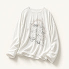 Mingstreet ASC launch still-life | JCAESAR STUDIO | Piano Print Tencel Wool Long Sleeve Top | White | ready_now_existing_asset