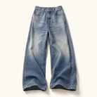 Mingstreet ASC launch still-life | JCAESAR STUDIO | Gray Blue Faded Wide Leg Jeans | Blue | ready_now_existing_asset