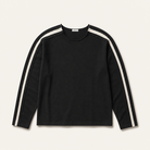 Mingstreet ASC launch still-life | D5ove | Striped Collarless Cotton Sweatshirt | Black | ready_now_uncrumpled_replacement