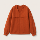 Mingstreet ASC launch still-life | D5ove | Distressed V Neck Fleece Sweatshirt | Orange | ready_now_uncrumpled_replacement