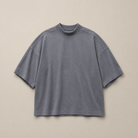 Mingstreet ASC launch still-life | D5ove | Boxy Mock Neck Cotton T Shirt | Gray | ready_now_existing_asset