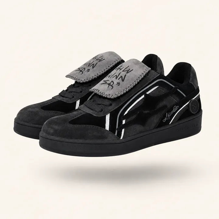 Mingstreet ASC launch still-life | KILLWINNER | Suede Panelled Low Top Sneakers | Black | ready_now_existing_asset