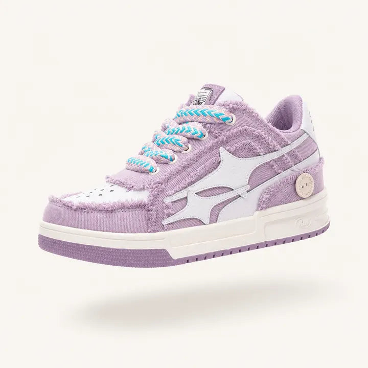 Mingstreet ASC launch still-life | KILLWINNER | Distressed Denim Low Top Sneakers | Purple | ready_now_existing_asset