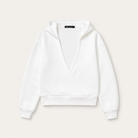 Mingstreet ASC launch still-life | RARELY ALIKE | Cotton V Neck Wrap Hoodie | White | generated_extra_ready_product_colorway