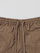 SMFK Lightweight Drawstring Track Shorts in Brown - Detail