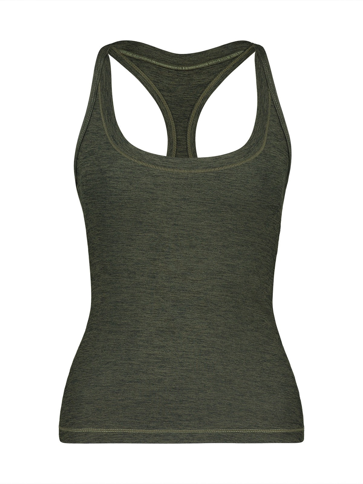 FaxCopyExpress Long U Cut Racer Tank in Olive