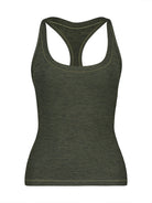 FaxCopyExpress Long U Cut Racer Tank in Olive