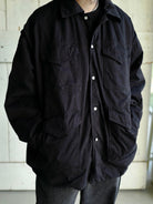 USAGE Washed Cotton Twill M65 Jacket in Black - On Male Model
