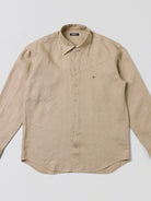 SMFK Long Sleeve Linen Button Down in Beige