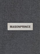 MASONPRINCE Minimalist Textured Two Button Blazer in Gray - Detail
