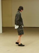 USAGE Vintage Washed Cotton Sports Jacket in Black - On Male Model