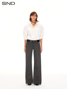 FaxCopyExpress Vintage Wash Gray Jeans in Gray - On Female Model