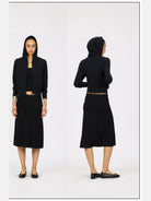 FaxCopyExpress Soft Cotton Blend Zip Up Hoodie in Black - On Female Model