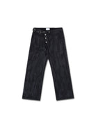SOD Waxed Leather Buckle Jeans in Black