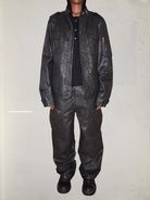 UNKNOWNWORLD Waxed Deconstructed M65 Jacket in Black - On Model